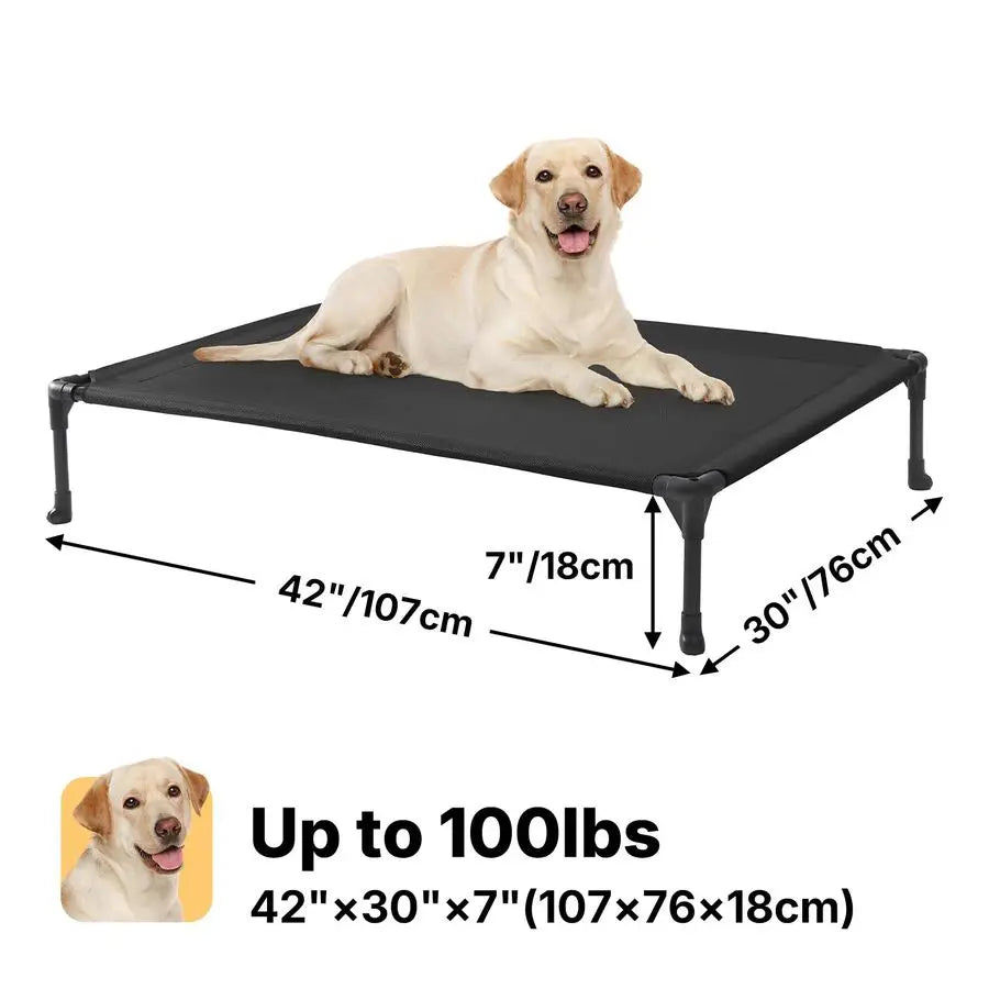 Outdoor Elevated Dog Bed Large Sized Dogs, Large Cooling Raised Dog Cots Beds Training Platform Off Ground Hammock with Breathab